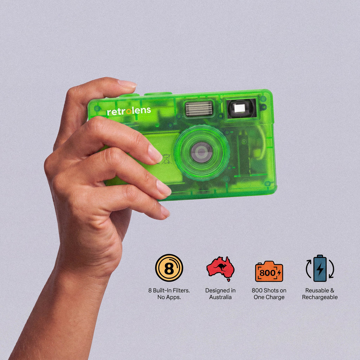 Digital Film Camera | Neon Lime - retrolens